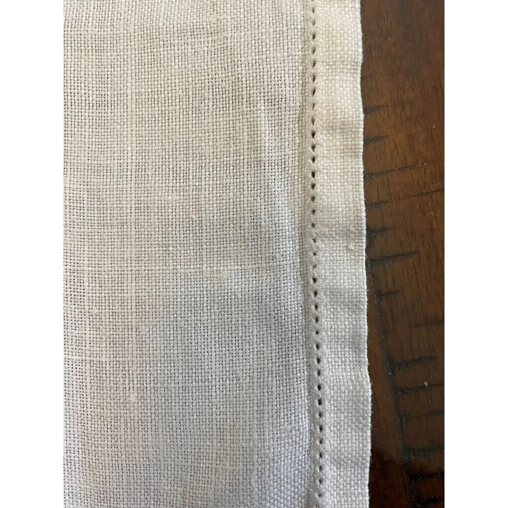 Vintage Cross Stitch Tablecloth Used Pink Gray
